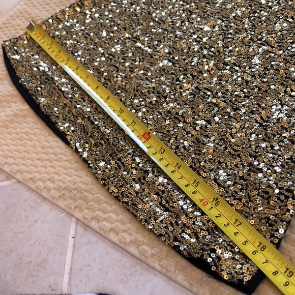 WYL Gold disc sequins front embellished, solid, soft black racer back tank - Picture 12 of 12